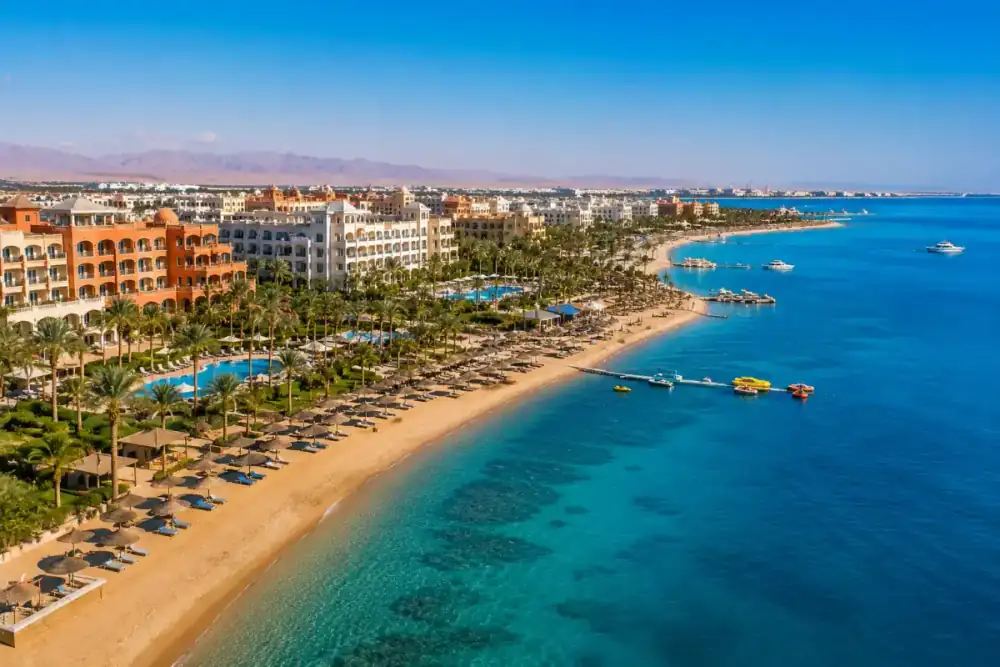 Hotelzone und Strandhotels in Hurghada am Roten Meer